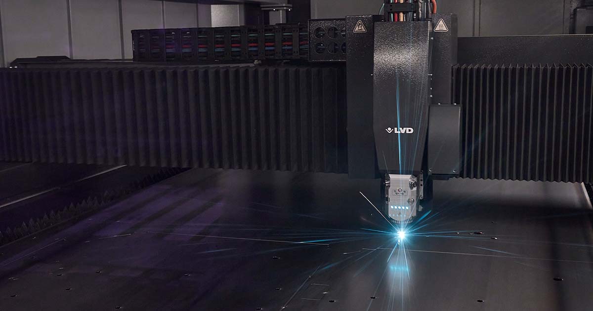 Laser cutting machine at Amber Steel.